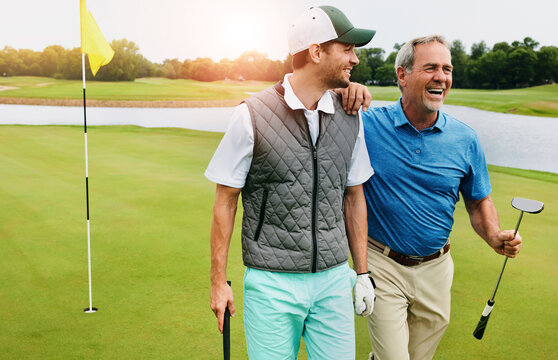 Successful business owner relaxed on the golf course